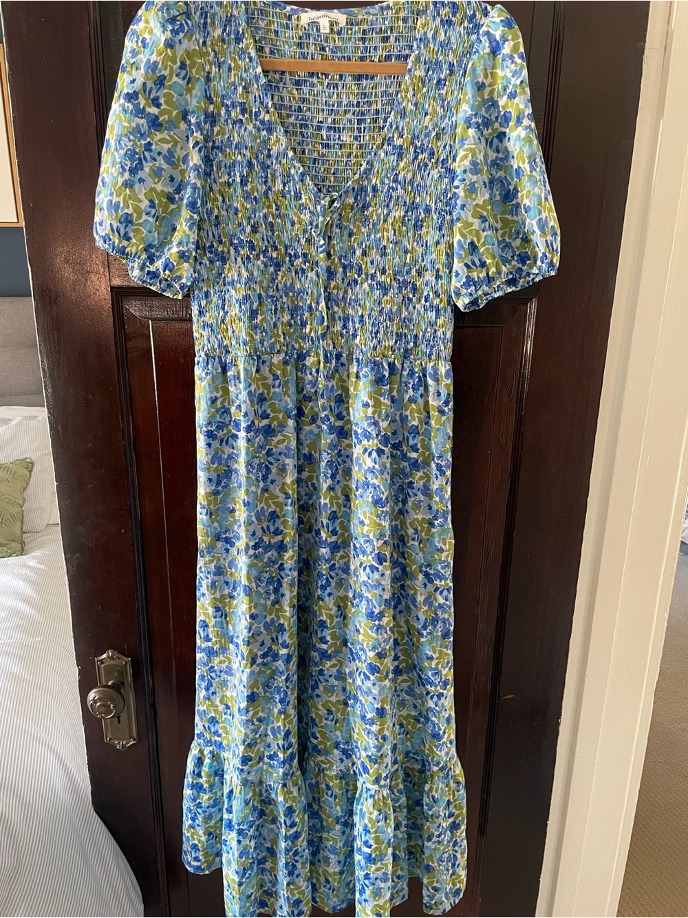 Heartloom Blue & Green Floral Midi Dress